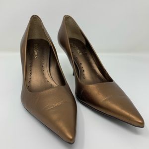 BCBGirls Patent Leather Copper Gold Pumps